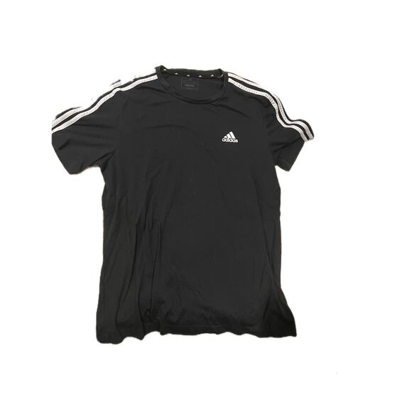 Adidas Black Three Strip Tee Shirt Mens M - Picture 1 of 3
